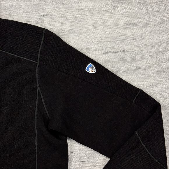 Kuhl Interceptr 1/4 Zip Sweater Mens M Black Pullover Jacket Fleece Hiking EUC - Picture 5 of 11